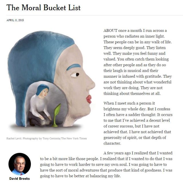 david brooks moral bucket list