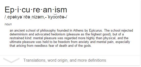 epicureanism google definition