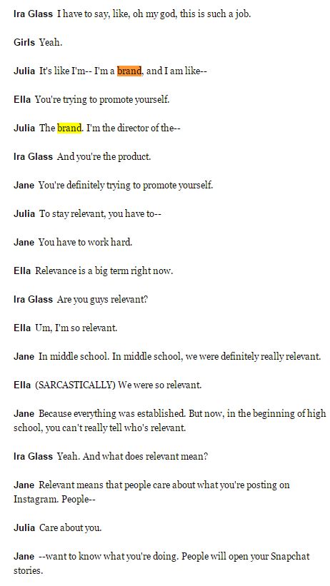 teenage girls as brand