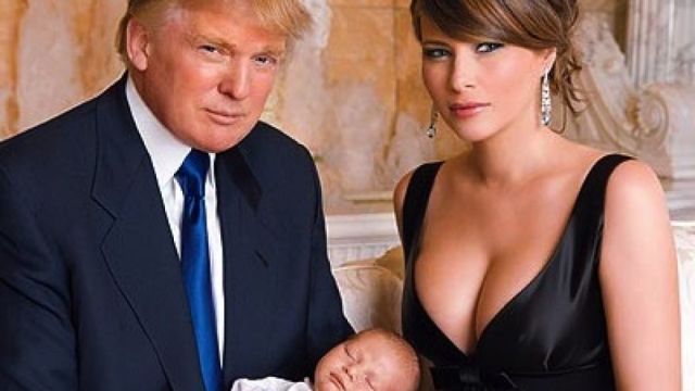 trump, wife and baby
