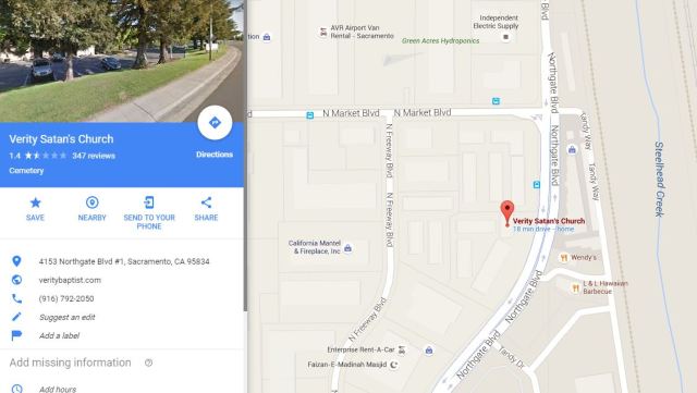 google squatted on verity baptist church