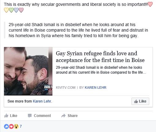 gay syrian refugee story from fb